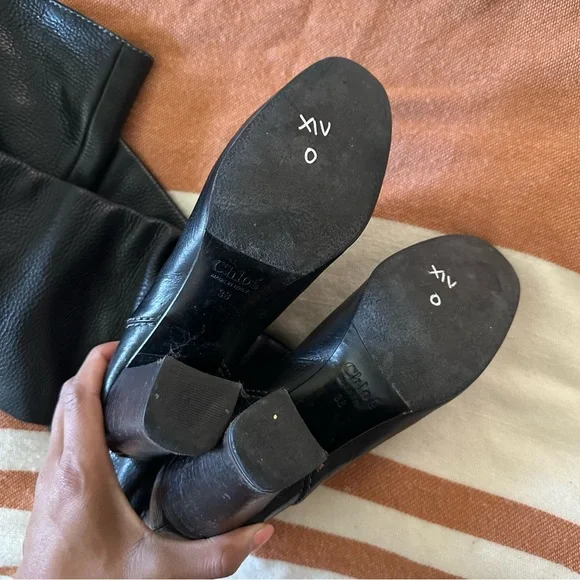 Chloé Black Leather Heeled Boots - Picture 3 of 3